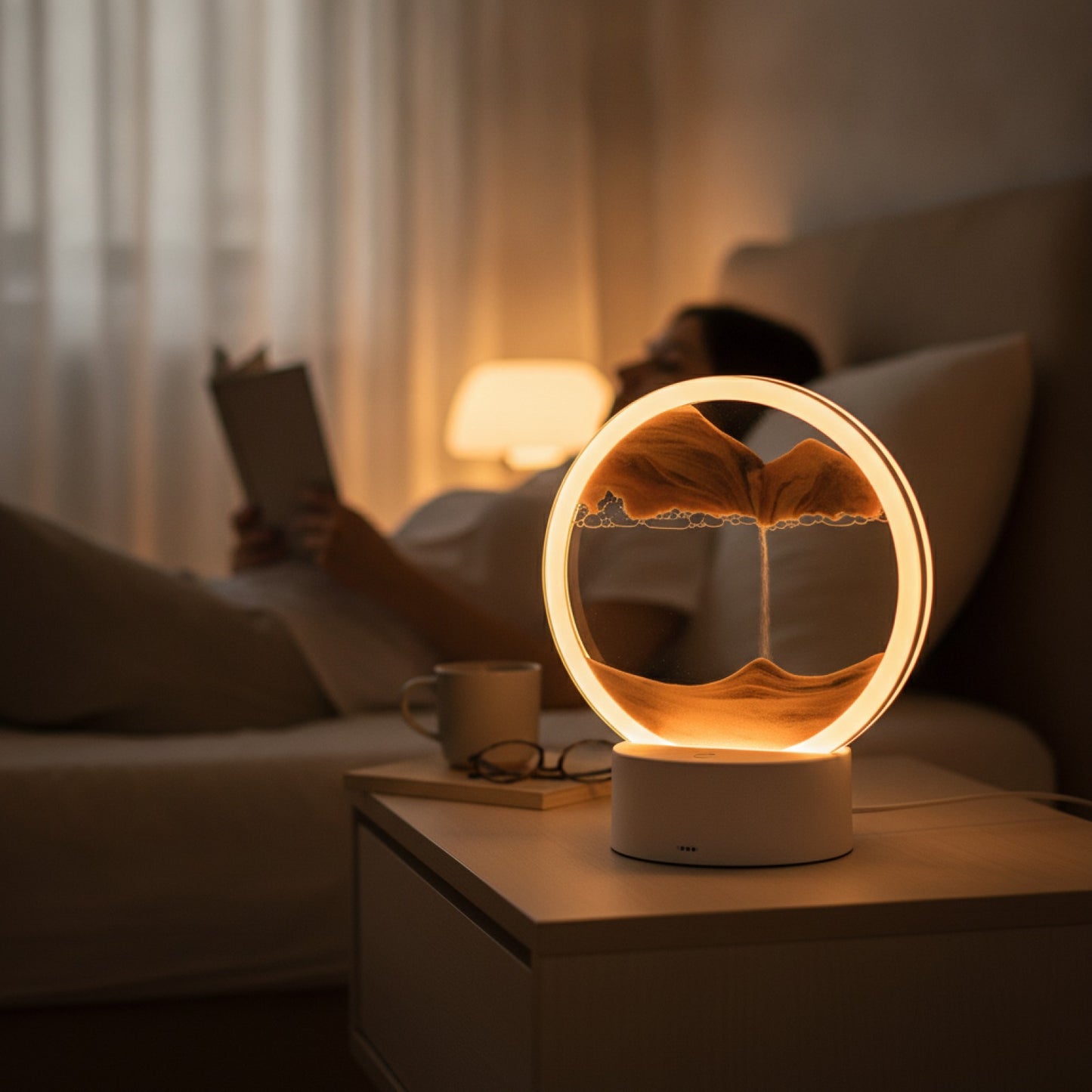 Mouvante Art Naturel Lampe Table Sable Zen